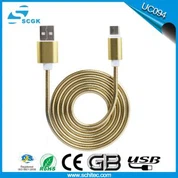 Cabo USB de transferência de dados Metal Spring para iPhone 5 6 7