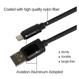 Cabo USB tipo c trançado de carregamento rápido