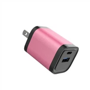 Carregador portátil de viagem USB rosa